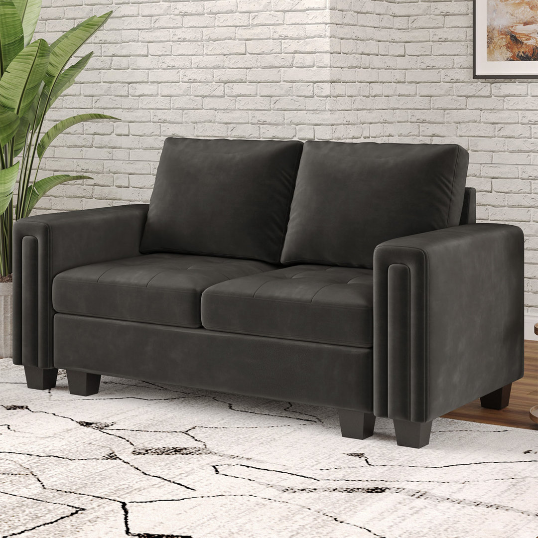 Shavera 59.8'' Wide Velvet Small Sofa Love-seat Couch Apartment Sofa Hallway Sofa Mercer41 Upholstery 