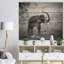 «Elephant Bathing», impression sur bois sans cadre-77158166