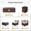Ensemble de conversation 9 pièces pour terrasse en rotin avec foyer extérieur de 42 pouces et coussin de siège confortable-810234457