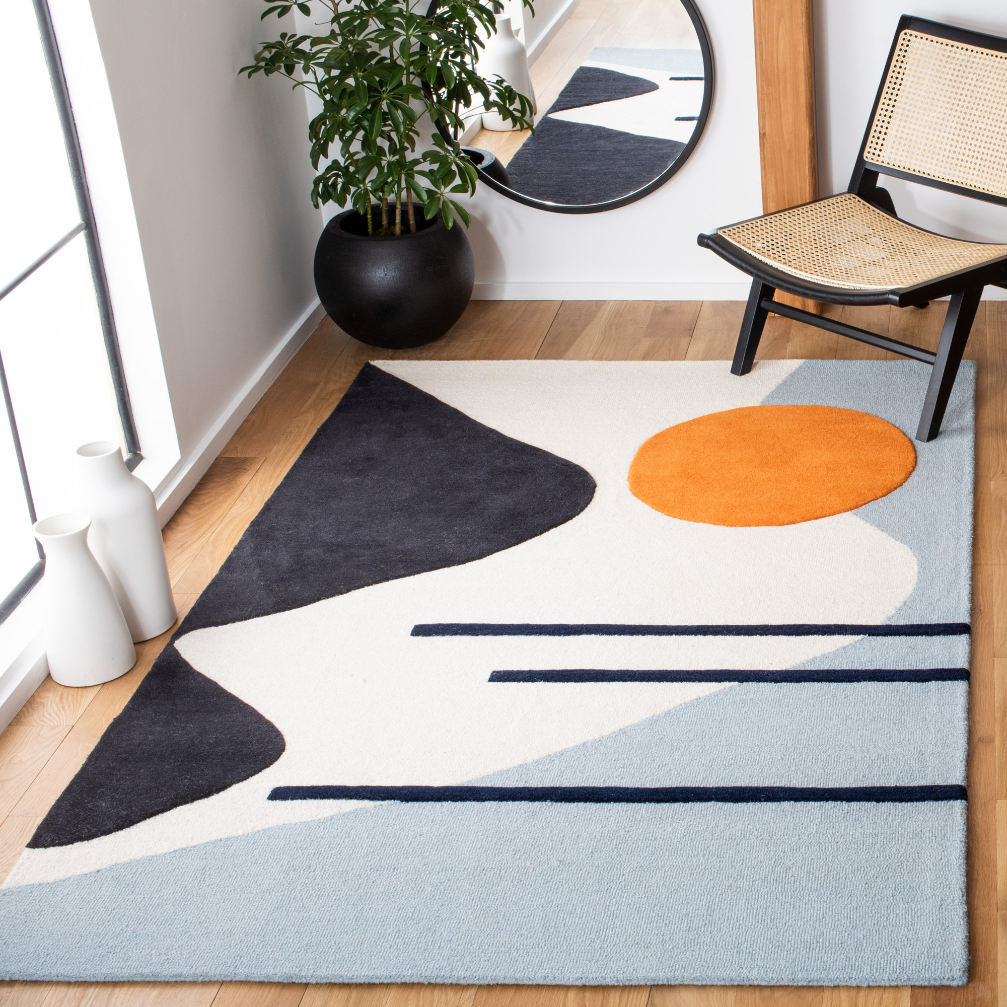 Felipe Wool Ivory / Blue Rug, Rectangle 10' x 14'