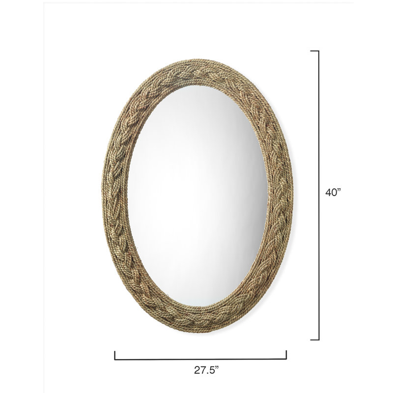 Braided Natural Seagrass Oval Wall Mirror