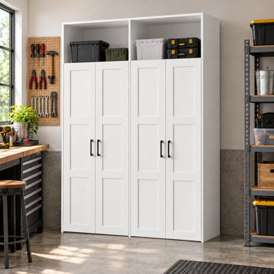 Armoire de cuisine de 82,4 po L x 78,7 po H avec comptoir ouvert et colonnes de style romain