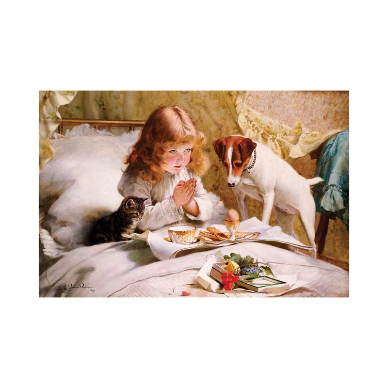 Suspense by Charles Burton Barber - Wrapped Canvas Painting, 20.32cm H x 30.48cm W x 1.91cm D