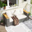 2-Piece Patio Corner Sofa Set with Thick Cushions