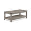 3-Piece Cocktail Table Set, Engineered Wood in Slate Grey, Rustic Rectangular Coffee Table and Two Square End Tables, Living Room