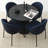 5-Piece Round Dining Table Set For 4 With Black Pedestal Table And 4 Upholstered Chairs-111570513
