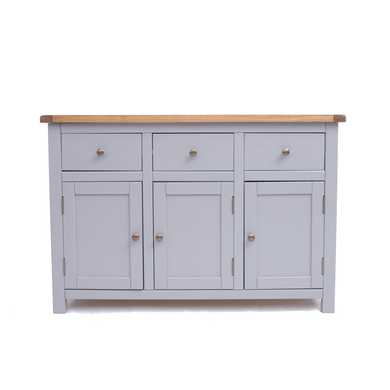 Mellor 120cm Sideboard, Grey/Antique Brass