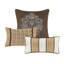 6 pièces de literie brun / doré - qualité double / grand, motifs, coutures, coussins décoratifs à motif de feuilles lavables à la machine inclus-121162238