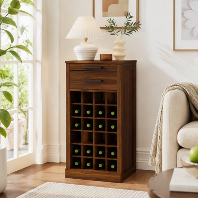 armoire de bar à vin 24 pièces brun noyer