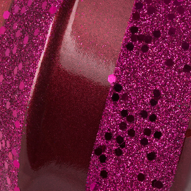Ornement en forme de bonbon scintillant, H 12 po x l 6 po x P 6 po, Rouge baie
