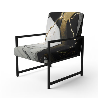 Crymble - Fauteuil d'appoint rembourré en marbre abstrait