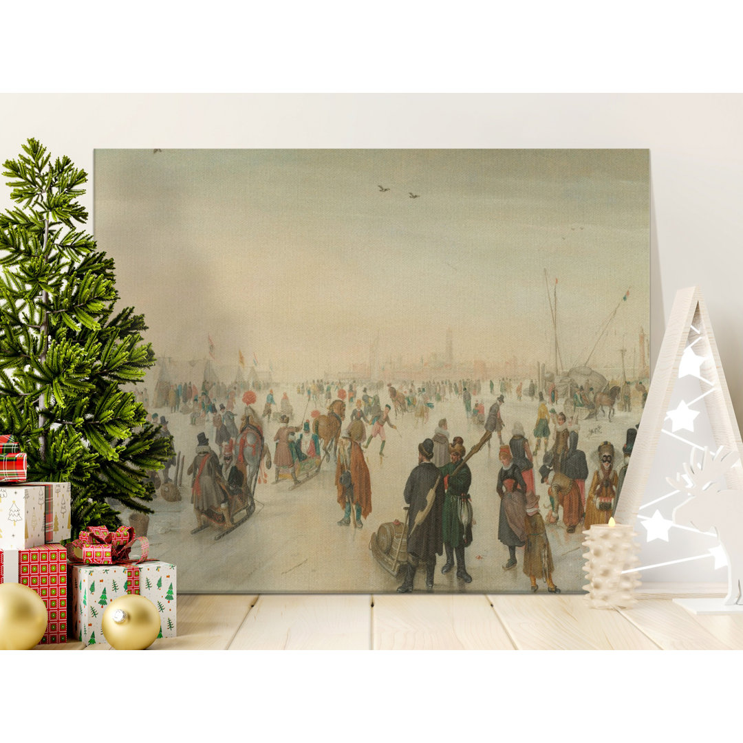 Winter Scene Canvas Wall Art, Skating Scene, Gallery Wrapped Canvas Print, Ready to Hang, Archival Quality, Dutch Masters, Statement Piece