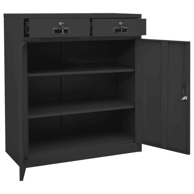 Office Cabinet 35.4" x 15.7" x 40.2" Steel, Gray