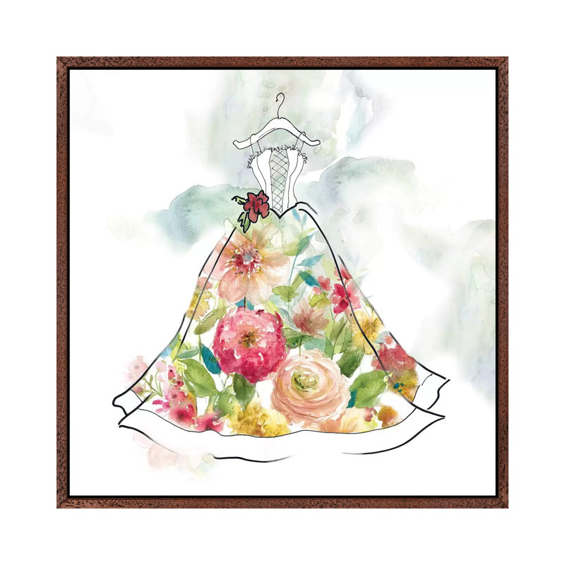 Fashionable Florals II by Carol Robinson - Print on Canvas, Classic Brown Wood Framed, 93.98 cm H x 93.98 cm W