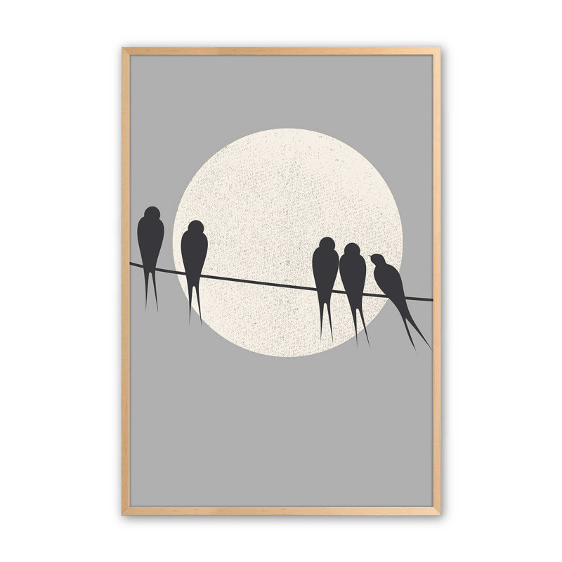 10 po x 8 po perché au clair de lune, Papier encadré érable brut, H 17 po x l 13 po x P 1,25 po