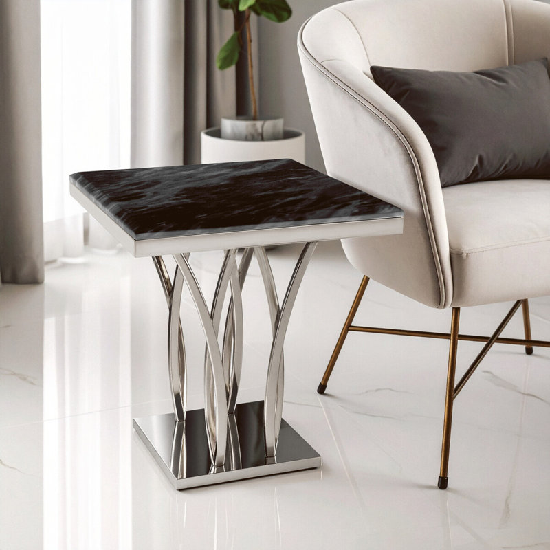 Harlee Abstract End Table, Titan