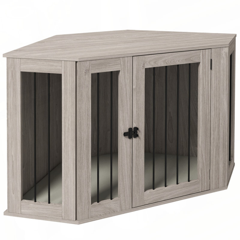 Meuble de cage d'angle pour chien PawHut