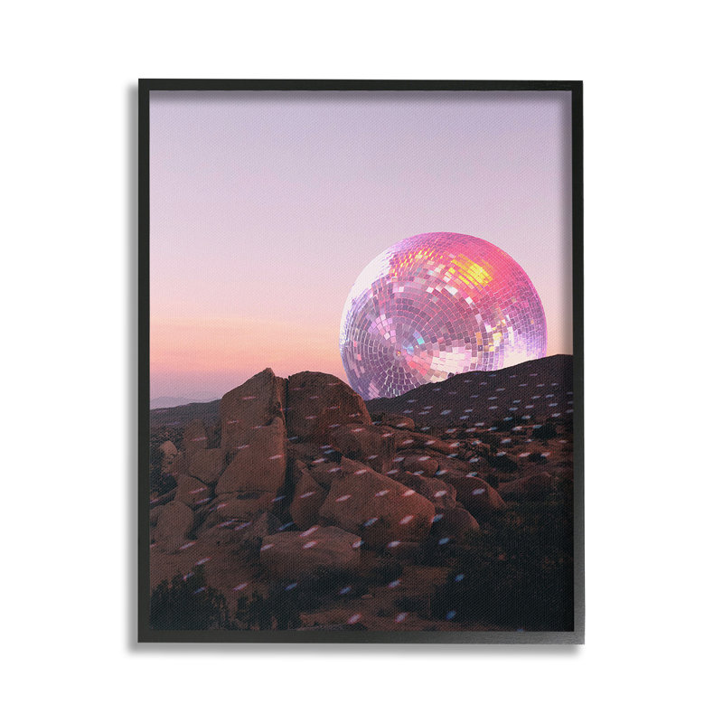 Surréel, Francisco, paysage, estampe numérique, Art par Lil'irl, H 20 po x l 16 po, Giclée encadrée noir minuit