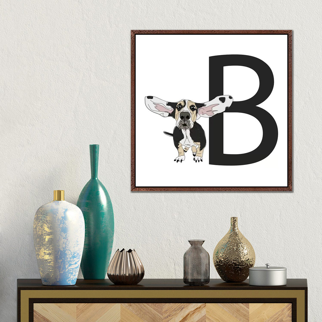 B Is For Basset Hound von Sketch And Paws - Gallery-Wrapped Canvas Giclée on Canvas