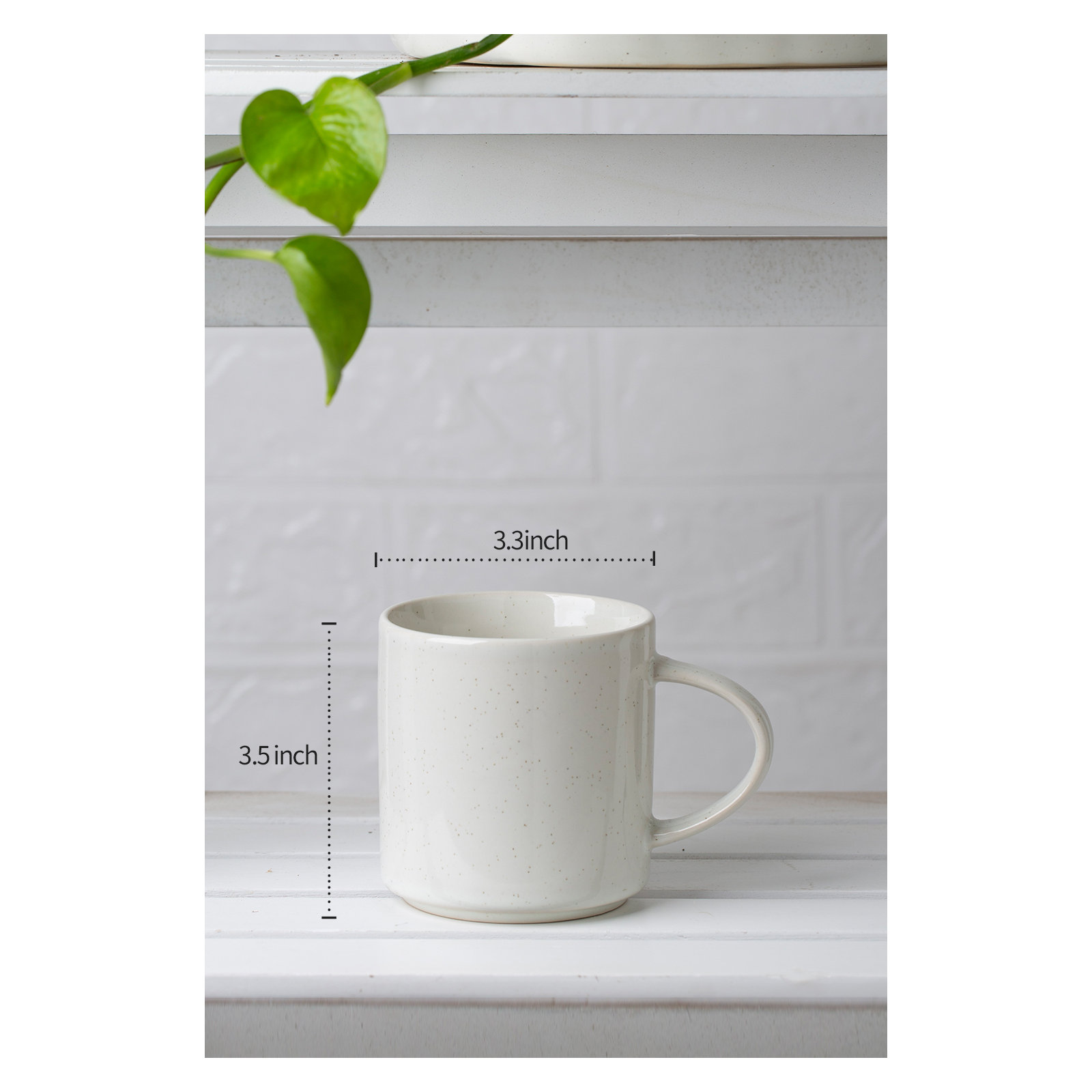 Lior Stoneware 14oz Coffee Mug (Set of 4), White