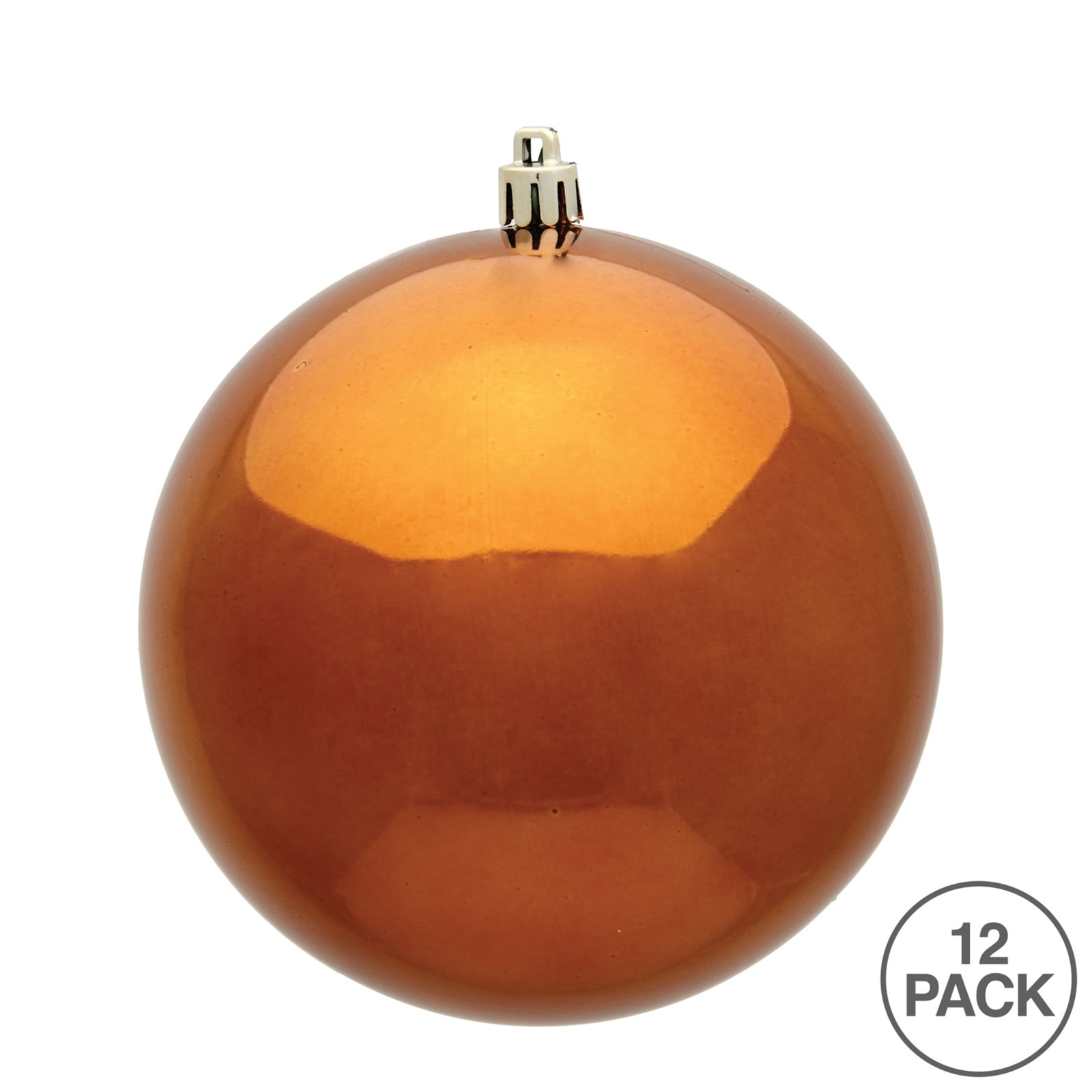 Holiday Décor Ball Ornament, 2.75" H x 2.75" W x 2.75" D, Copper Shiny