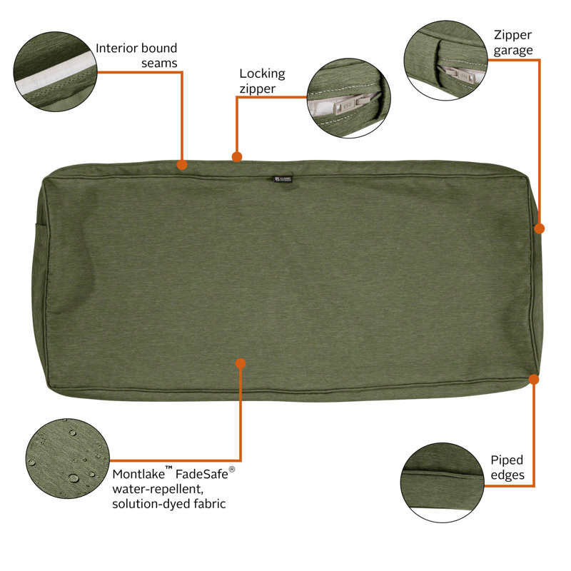 Pina Outdoor 3'' Bench Cushion Cover, Fern Green, 3" H x 59"W x 18"D