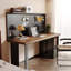Brown + Black Rectangular Solid Wood  desk-301855113