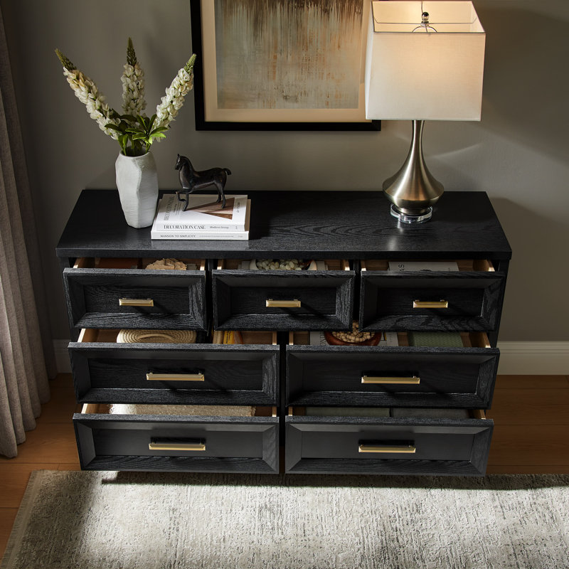 Commode 7 tiroirs Rylo, Noir