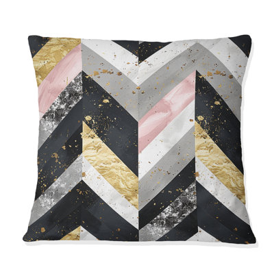 Glam Chevron I - Glam Throw Pillow
