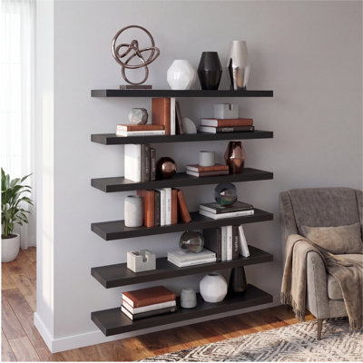 Étagère murale flottante 42 po x 10 po, présentoir mural à 2 niveaux pour salon, chambre ou bureau