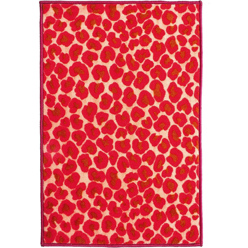 Tapis rouge en nylon touffeté à la machine Georffrey, Hexagone 2 pi