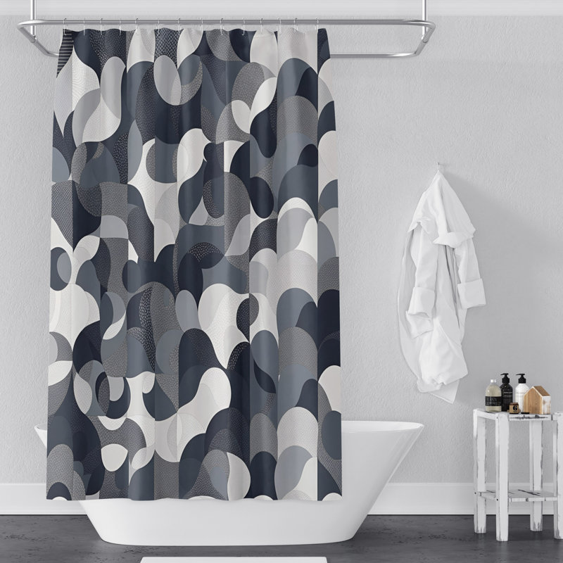 Rideau de douche avec tapis de bain SH01226, H 83 po x l 70 po