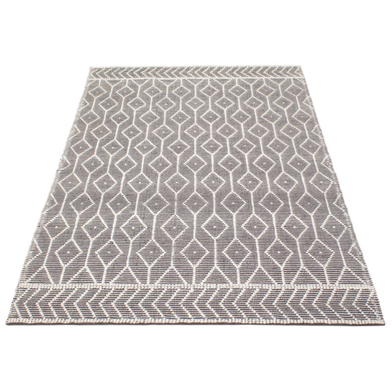 Tapis unique en laine nouvel âge 6 pi x 9 pi Deleah - gris