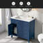 Ensemble de meuble-lavabo 36 po avec lavabo, armoire de salle de bain bleue avec tiroirs, structure solide et panneau de fibres à densité moyenne