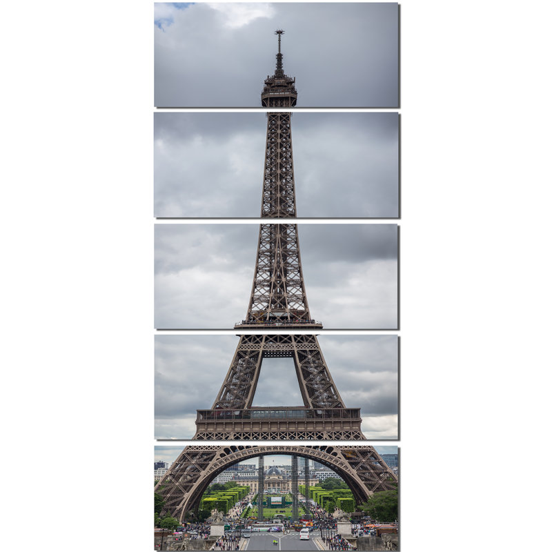 « nuances de gris eiffel », ensemble de 5 reproductions d’art mural sur toiles tendues