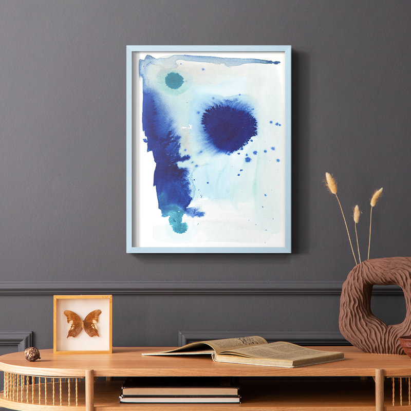 «Spare Blue II», reproduction encadrée - bois massif, Cadre simple bleu, H 10 po x l 8 po