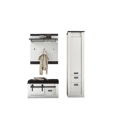 Jackeline 164 cm W Hallway Set with Storage Bench and Shoe Storage