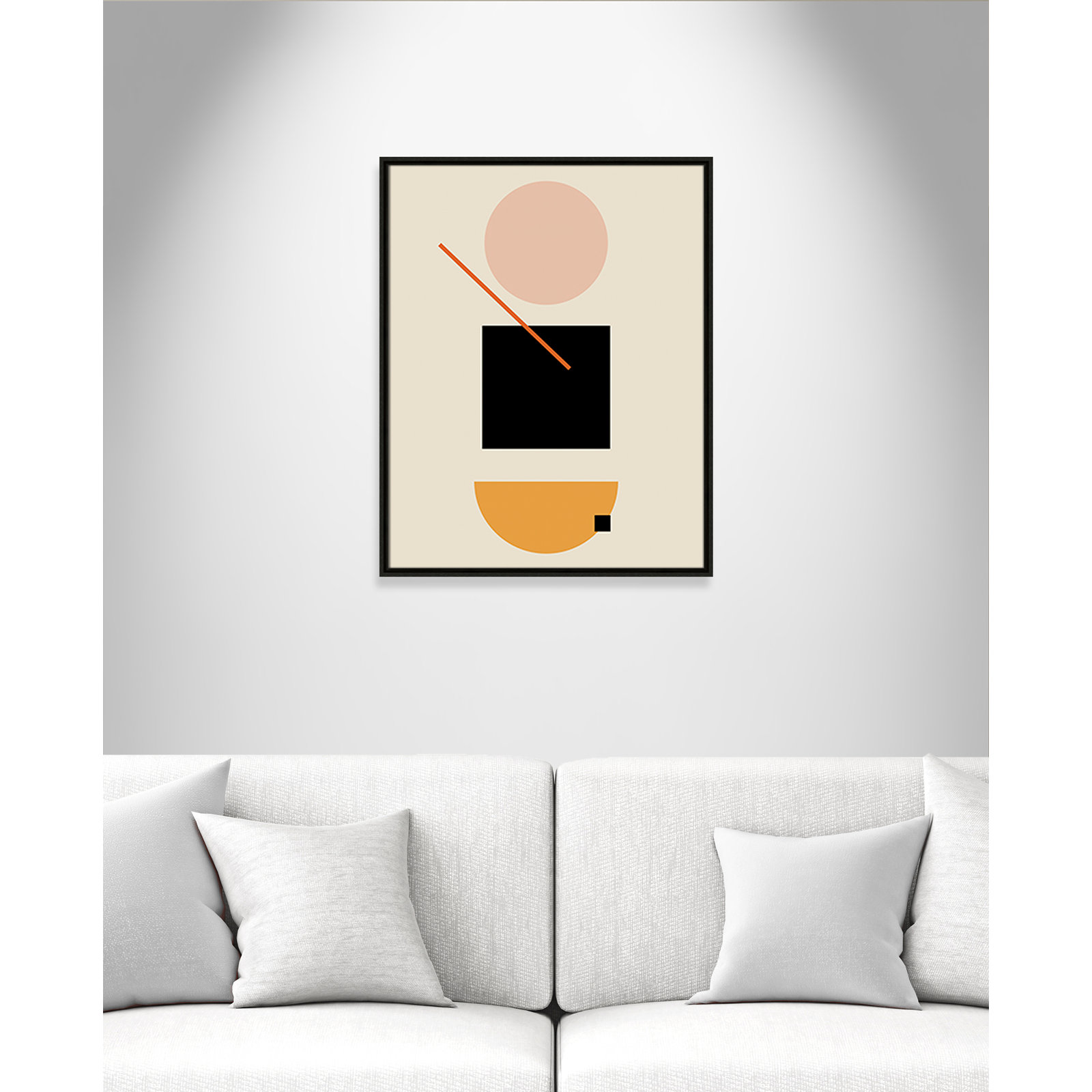 Simple Shapes Print, Espresso Framed, 29.5" H x 23.5" W x 2" D