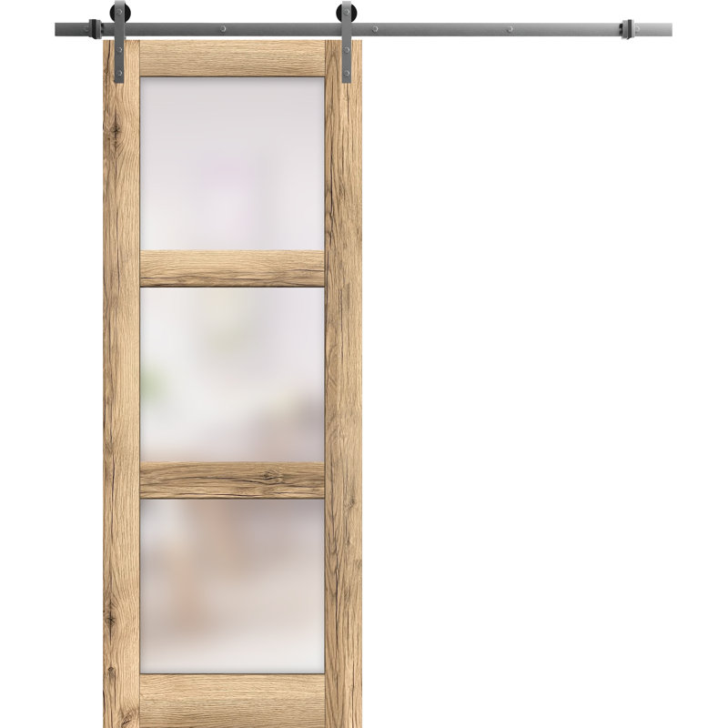 Porte de grange en bois lambrissé sans trousse de quincaillerie d’installation, 24 po x 96 po
