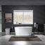 Baignoire autoportante en acrylique de 56 po x 32 po à large rebord pour installation de robinet (robinet non inclus)-58955082