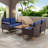 4 Pieces Outdoor Wicker Sectional Sofa With A 3-seat Sofa, 2 Ottomans, A Lifting Table, Retractable Canopy, Washable Cushions, Adjustable Backrest-1878983100