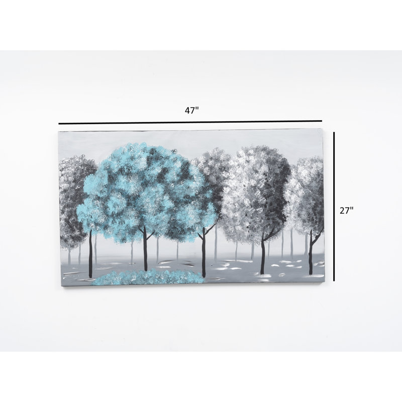 47 po x 27 po, art mural sur toile surdimensionné blanc d'hiver sans cadre