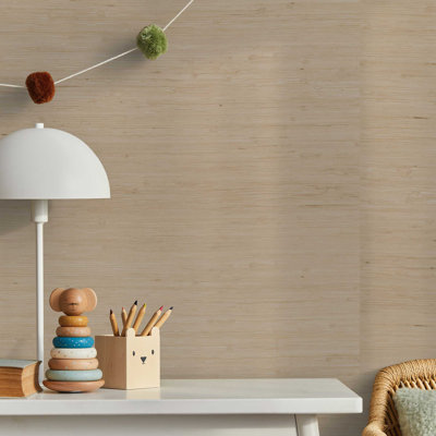 Rufas Tight Weave Jute Authentic Grasscloth Wallpaper