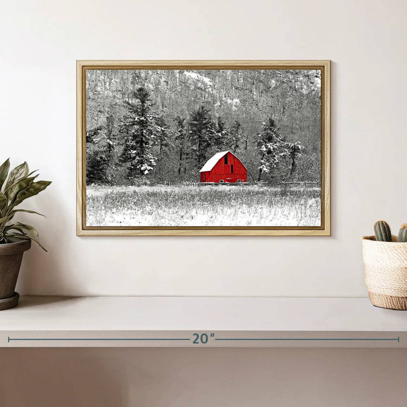 Grange d'hiver de Montréal, Cadre flottant en bois naturel, 13 po x 9 po