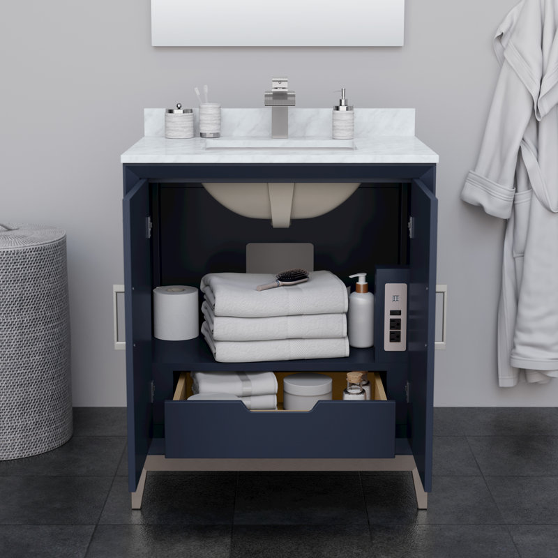 Marlena 29.5'' Single Bathroom Vanity Base Only, Dark Blue