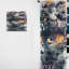 Gavan - Paradoxes vibrants bleus et oranges III - Rideau abstrait - Velours obscurcissant - 1 panneau-416861315