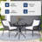 Outdoor Glass Side Table,Black Round Coffee Table