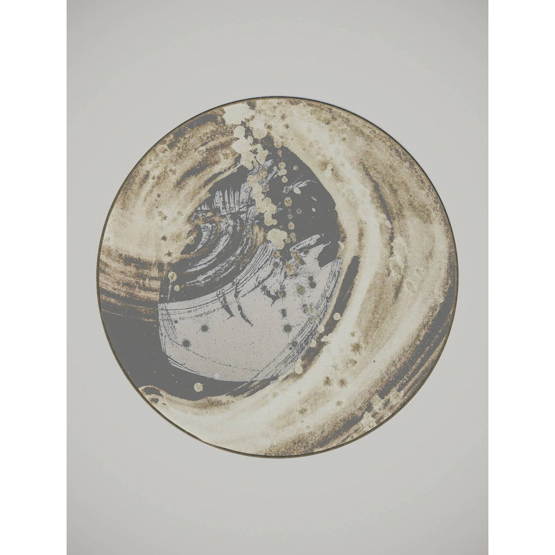 Tapis en polyester tissé à la machine Harbor Mist, Rond 7 pi