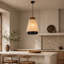 Luminaire suspendu simple tissé à la main avec abat-jour en tissu, lampe de maison de campagne moderne