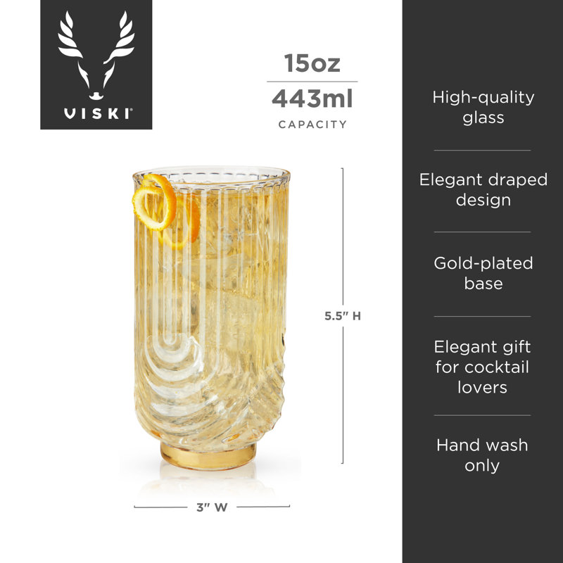 Gatsby Gold-Plated Highball Glasses Set of 2